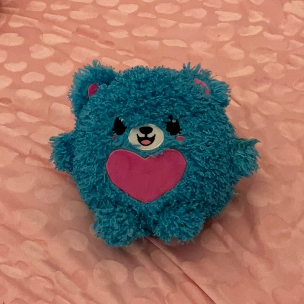 A blue bear plush smelly